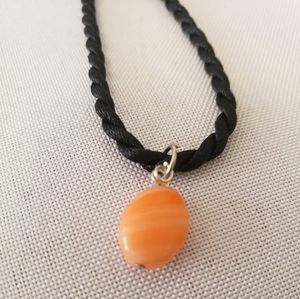 Orange Czech Glass Bead Necklace